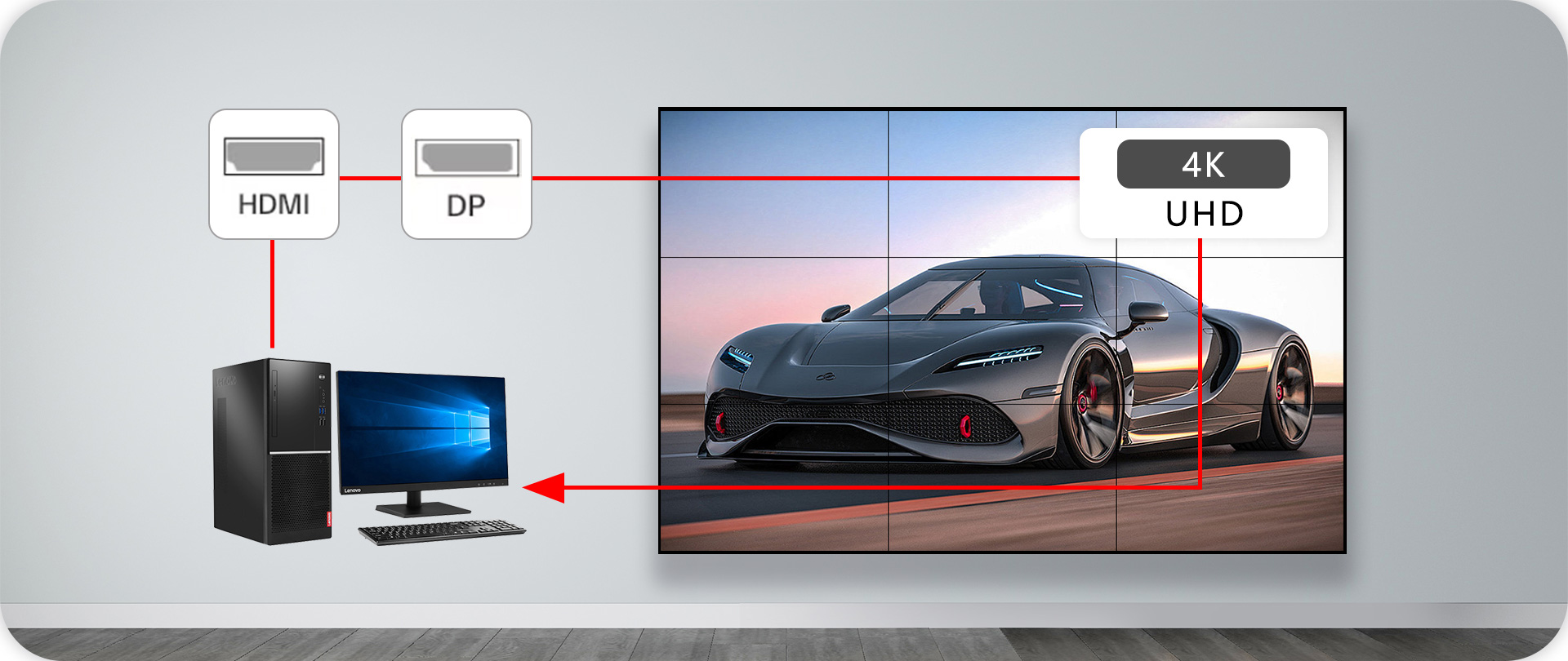 55'' 500 nits FHD 0.44mm Even Bezel Video Wall